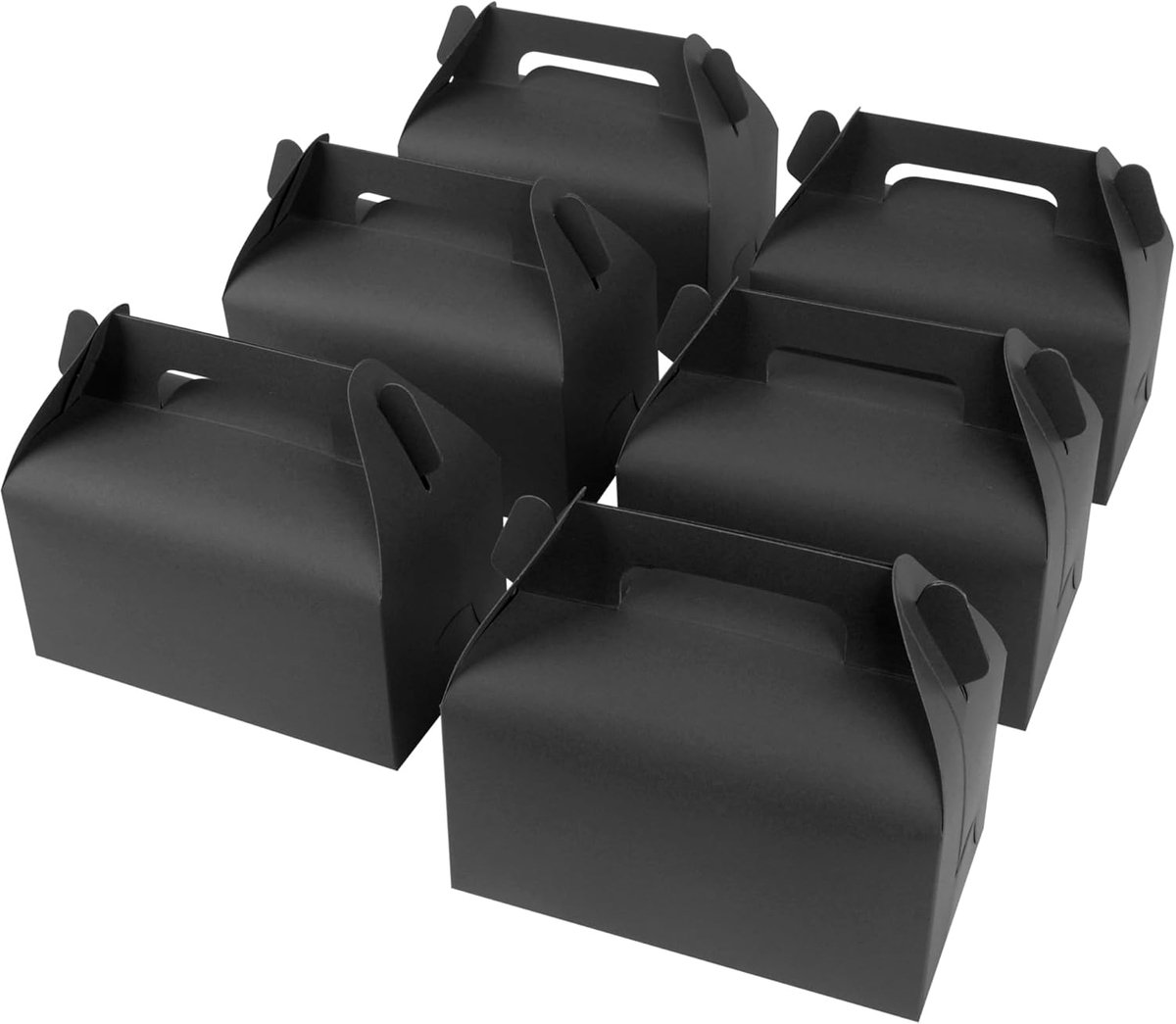 SnelShoppen - 30 Zwarte Cadeauboxen met Deksel en Handvat, 16.2 x 9.5 x 8 cm, Stevige Kartonnen Gift Boxes voor Kinderfeestjes, Bruiloften, Babyshower