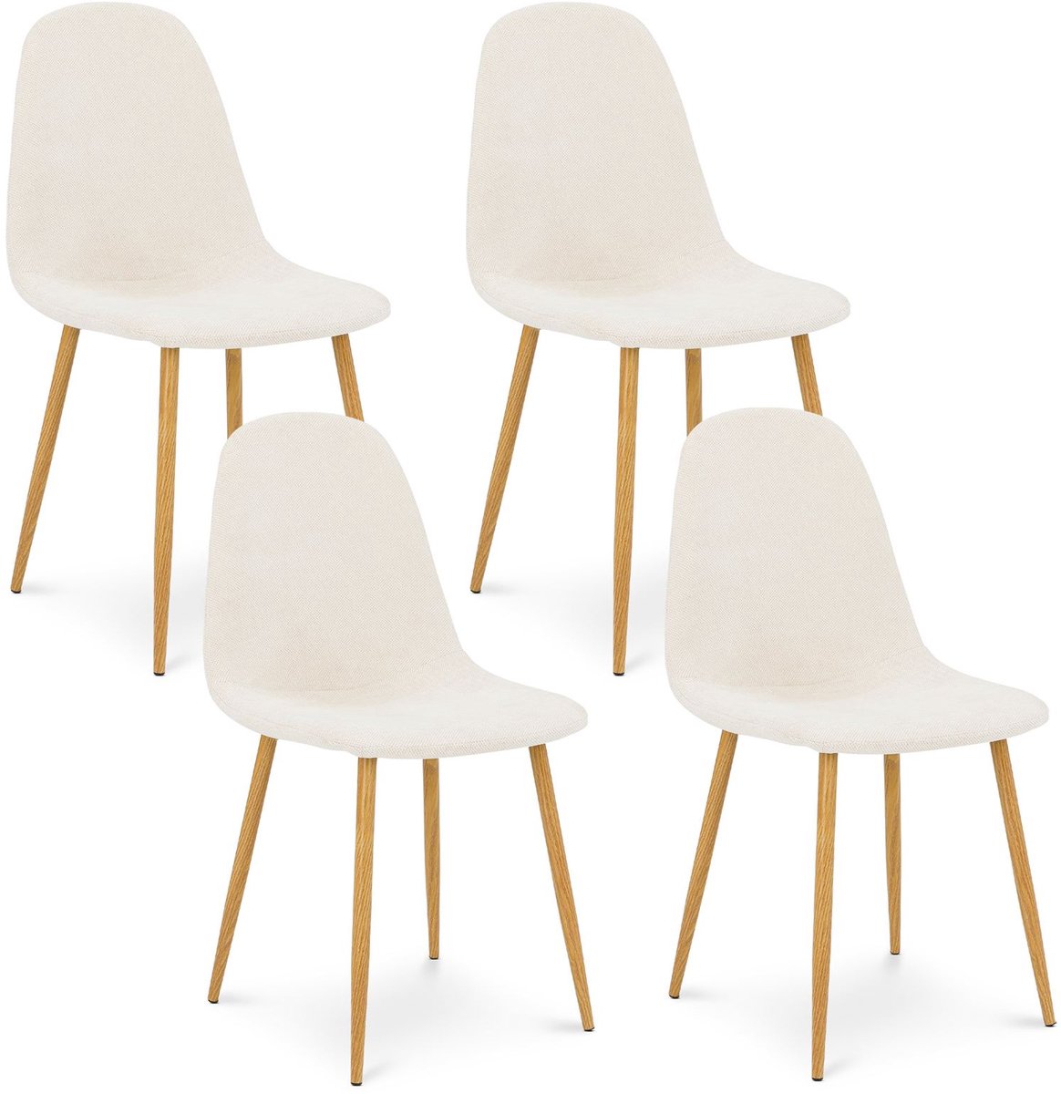 Eetkamerstoelen PUNTA, set van 4 – Crèmewit