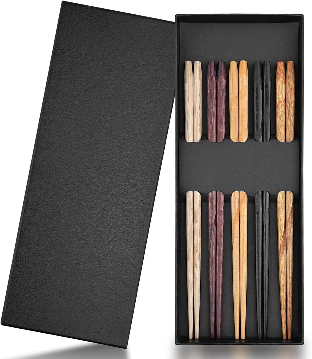 SnelShoppen - 5 Paar Herbruikbare Japanse Eetstokjes voor Kinderen, Eenvoudig te Gebruiken Beginners Sushistokjes voor Koken en Oosterse Keuken