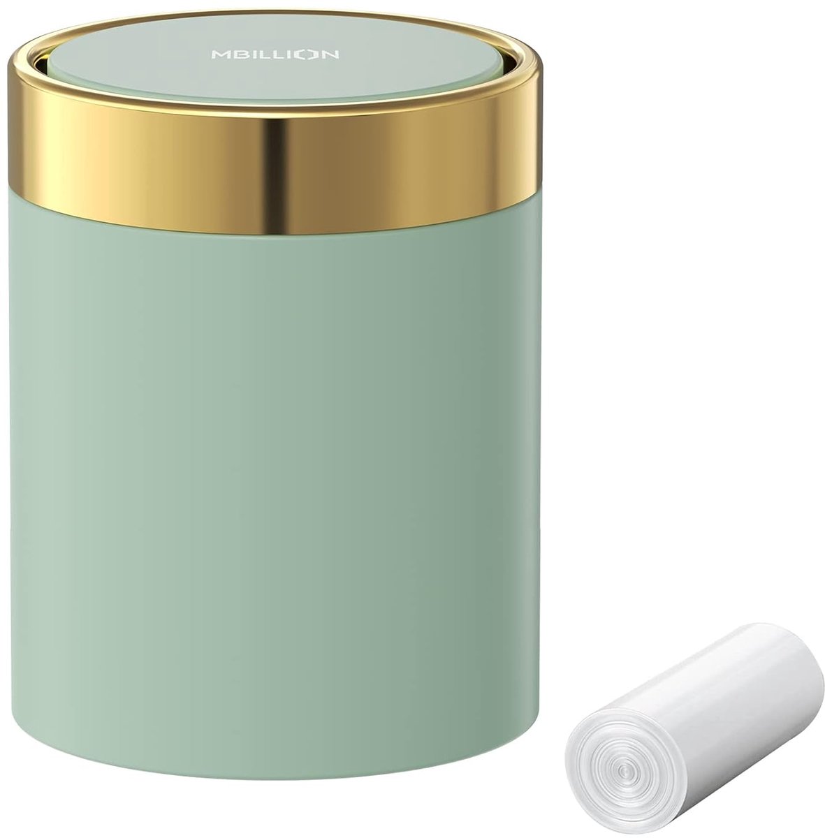 SnelShoppen - Mini Prullenbak met Deksel, Schattige Metalen Desktop Afvalbak voor Kantoor, Salon, Auto - RVS 0.4Gal/1.5L Kleine Prullenbak voor Bureau