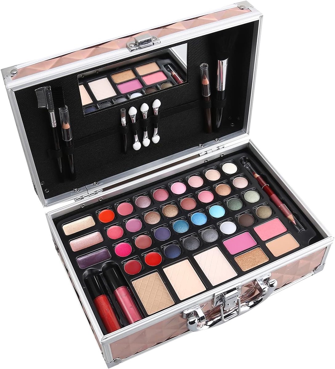 SnelShoppen - Makeup Palette en Opbergdoos voor Vrouwen 48 Stuks: Oogschaduw, Blush, Lippenstift, Nagellak | Organizer | Cadeau-idee voor Schoonheid |
