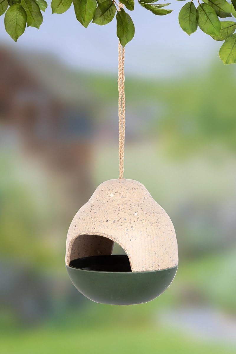 SnelShoppen - Vogelbad voor Kleine Vogels, Tuin, Balkon, Hangend Drinkbakje, Insectenbad, Waterbak, Hoogte 20 cm, Inclusief Touw