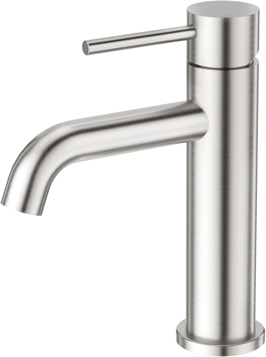 SnelShoppen - Luxe Badkamer Wastafelmengkraan voor Koud Water, RVS, Chroom, Hoogwaardige Kwaliteit, Ideaal voor Badkamer en Toilet