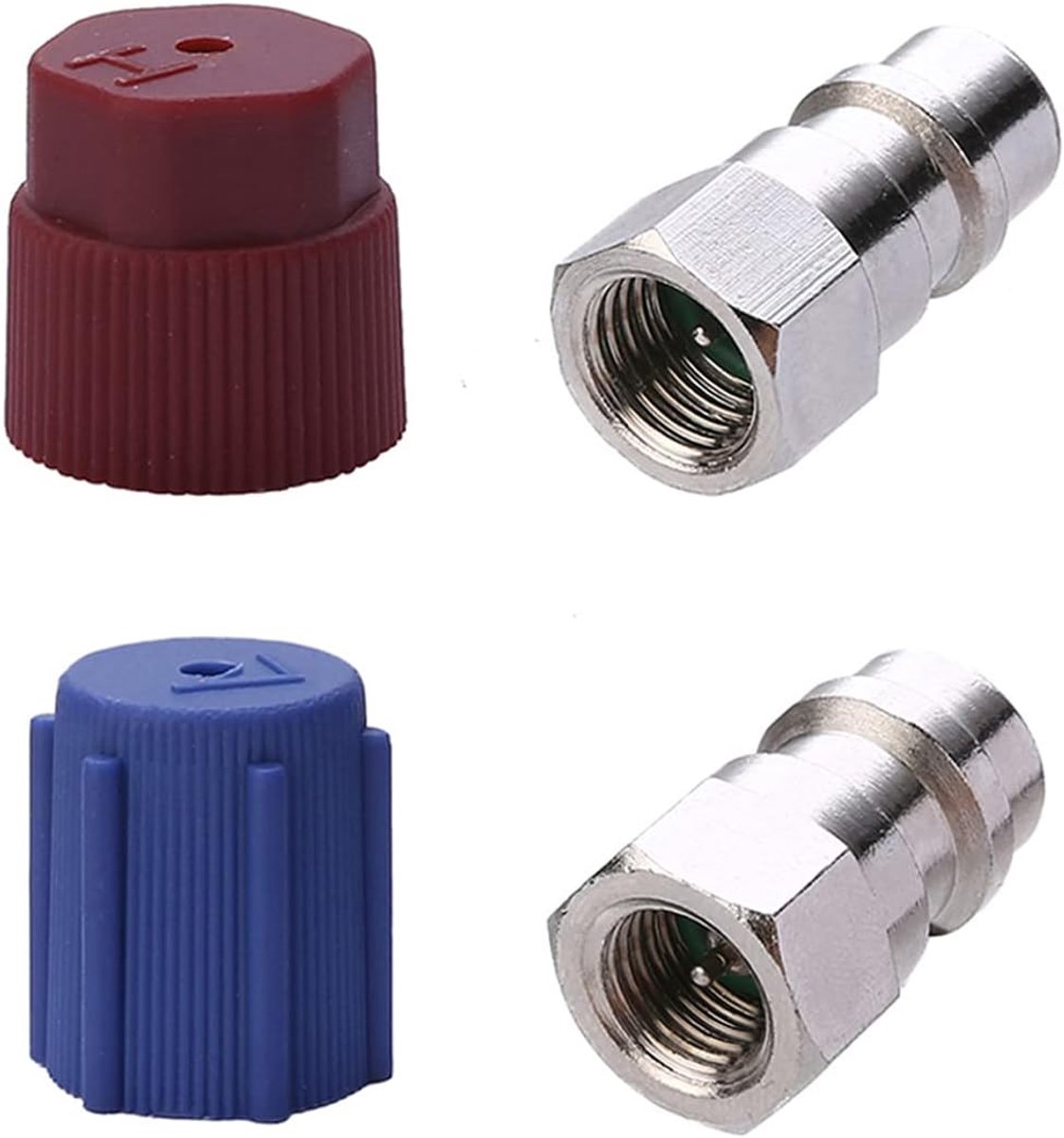 SnelShoppen - R22 R12 naar R134A Conversie Adapter Set - Hoge/ Lage Druk AC Aansluitingen - 2 Stuks - Lichtgewicht en Duurzaam - Gemakkelijk te Instal