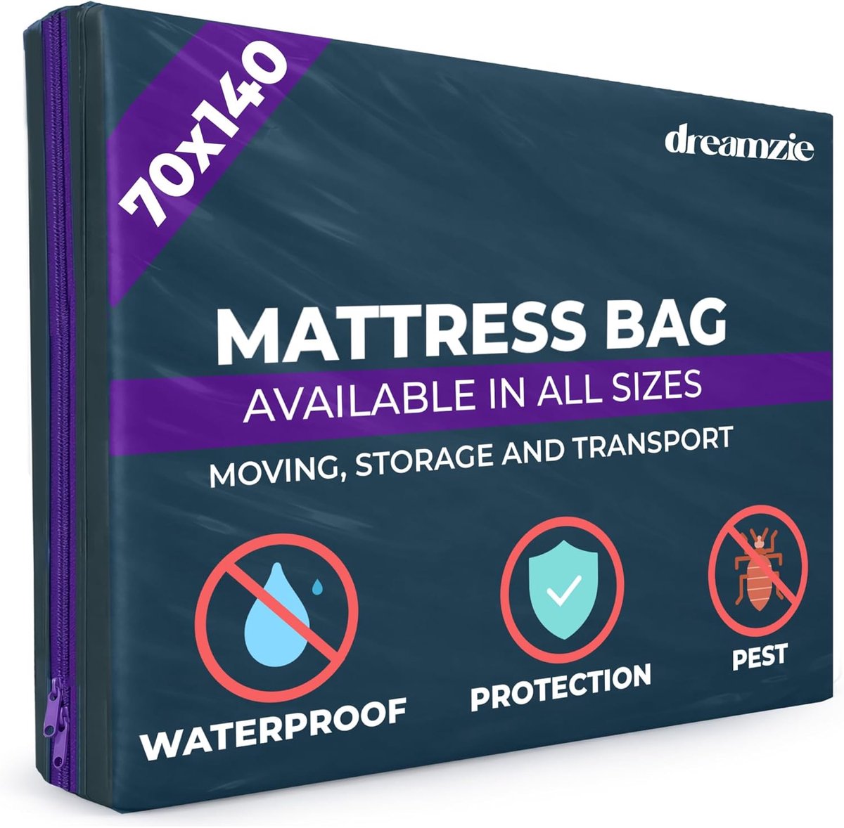 SnelShoppen - Opaque Plastic Matrras Protector - Beschermhoes voor Verhuizing, Opslag en Transport - 70x140 cm - Scheurvast en Waterdicht - Geschikt v