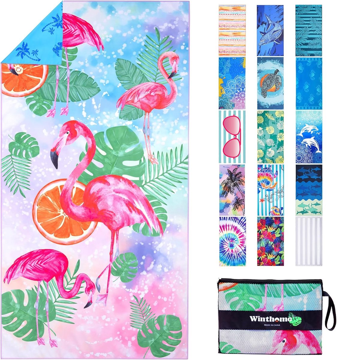 SnelShoppen - Sneldrogende Strandhanddoek Microfiber - Lichtgewicht Zandvrije Handdoek voor Mannen en Vrouwen - Perfect voor Vakantie, Zwemmen, Kamper