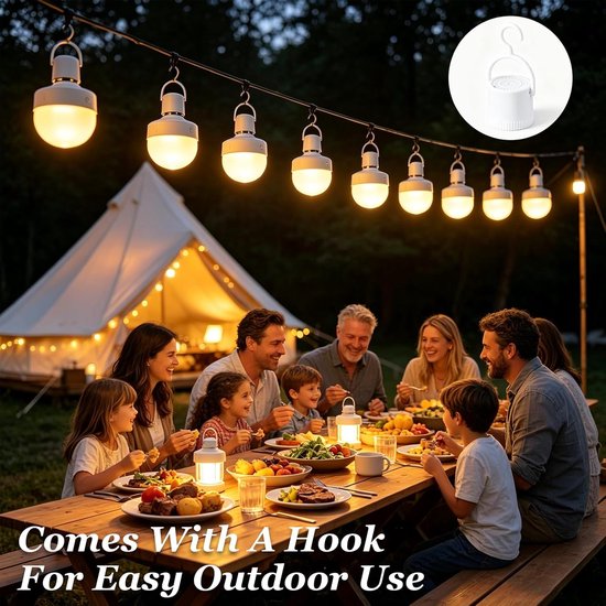SnelShoppen - 2x Oplaadbare E27 LED-lamp met Afstandsbediening, Dimbare Magnetische Lamp voor Snoerloze Verlichting, 3 Kleuren, Ideaal voor Huis, Tuin — afbeelding 3