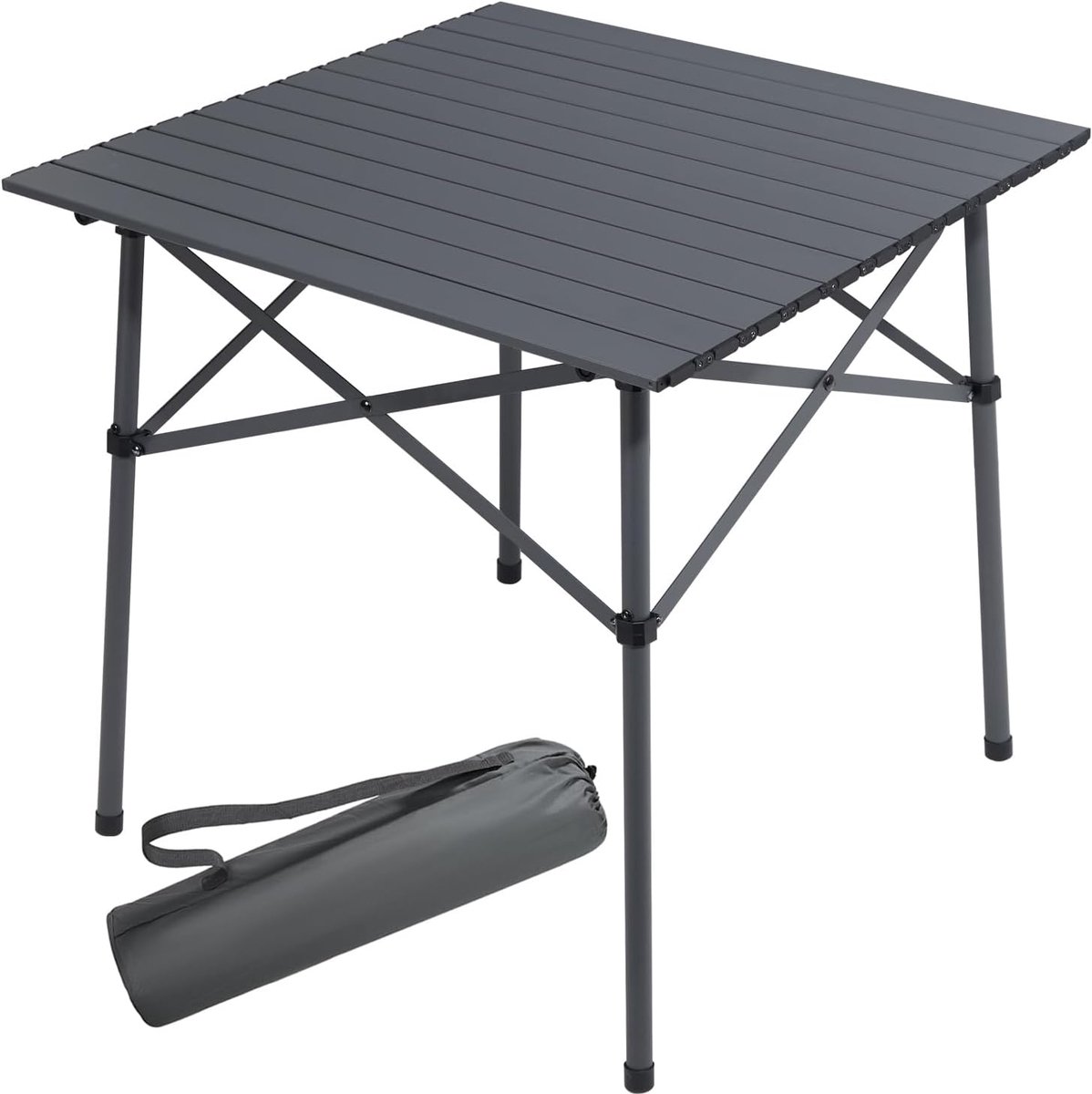 SnelShoppen - Inklapbare Campingtafel Zilver, Lichtgewicht Opvouwbaar, Ideaal voor Buiten, Feest, Tuin, Keuken, Max. Belasting 30 kg