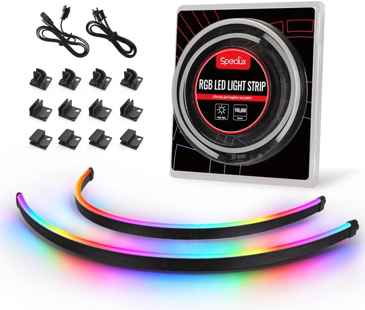 SnelShoppen - Neon Digitale LED Strip Combo Set 400mm RGB 5V 3-Pin Aura SYNC met 12 Magnetische Houders voor Moederborden, GPU's en Behuizingen