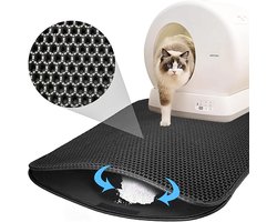 SnelShoppen - HELOVGE Kattenbakmat - Dubbellaags Honingraat Tapijt voor Kattenbakvulling - Waterdicht en Antislip - 30,5 x 40 cm - Gemakkelijk te Rein