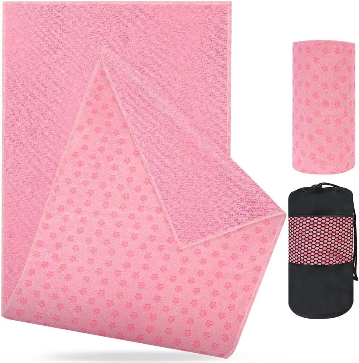SnelShoppen - Flintronic Yogahanddoek - Microvezel Yoga Dekenhanddoek met Siliconen Grip - Sneldrogend, Ademend, Lichtgewicht - Voor Bikram, Pilates -
