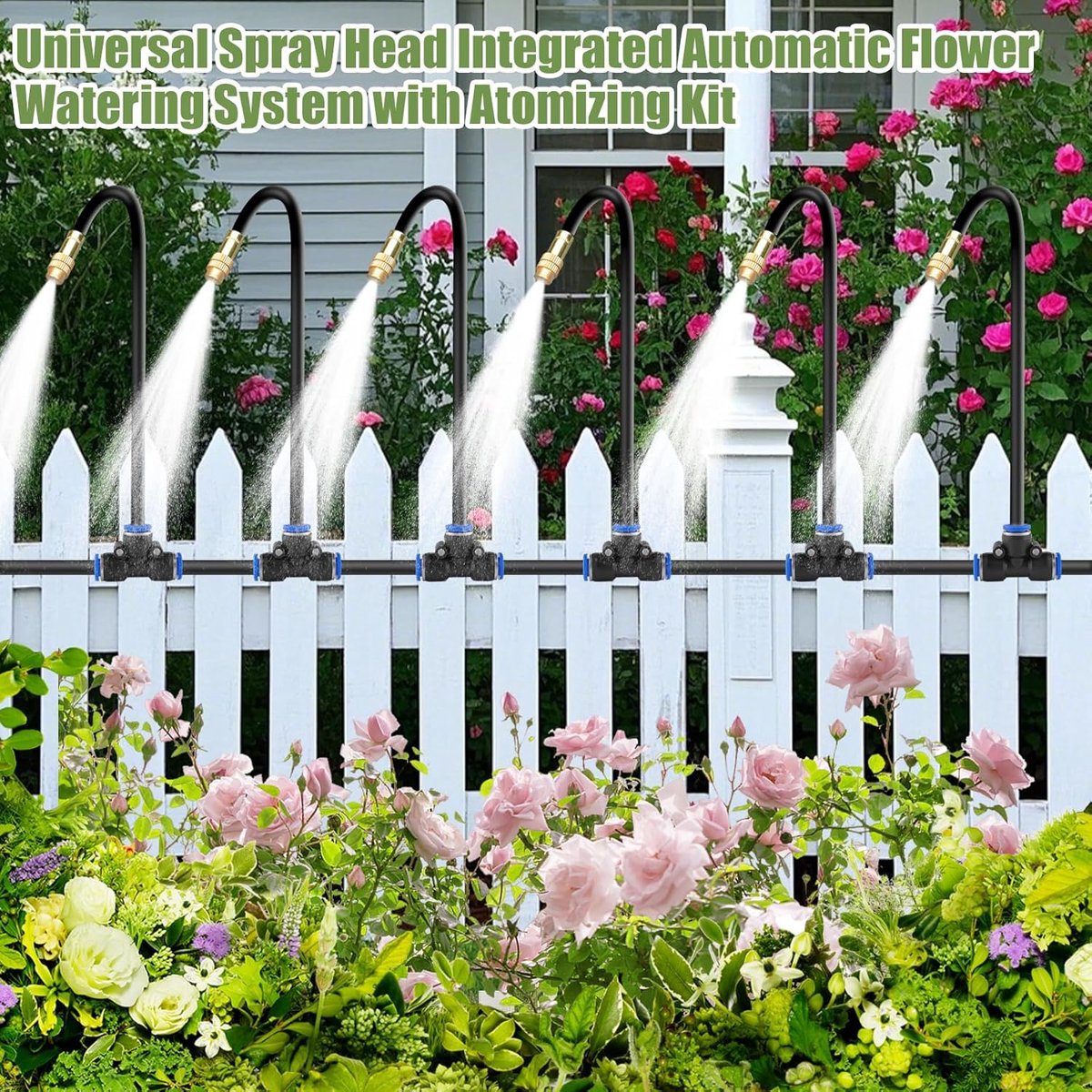 SnelShoppen - Irrigatiesysteem voor Tuin - Druppelirrigatiesysteem 15m met Verstelbare Sproeikoppen - Efficiënte Bewatering voor Planten, Balkon, Terr
