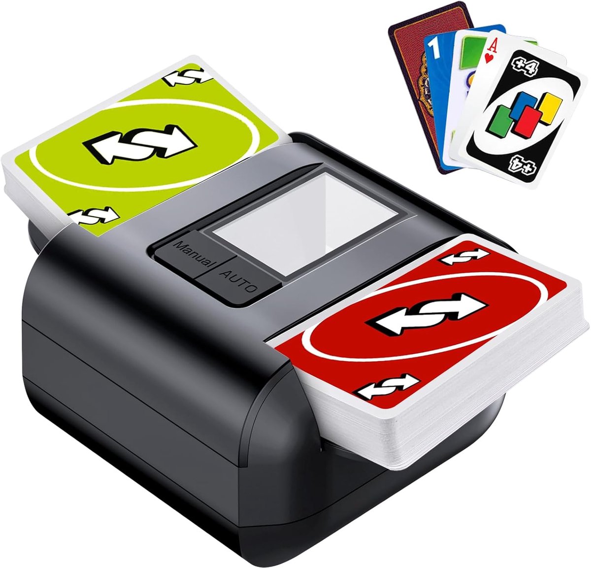 SnelShoppen - Automatische kaart-shuffler, elektrische kaart-shuffler voor 1-2 dekken, oplaadbaar, lichtgewicht, draagbaar, One-Touch AUTO & handmatig