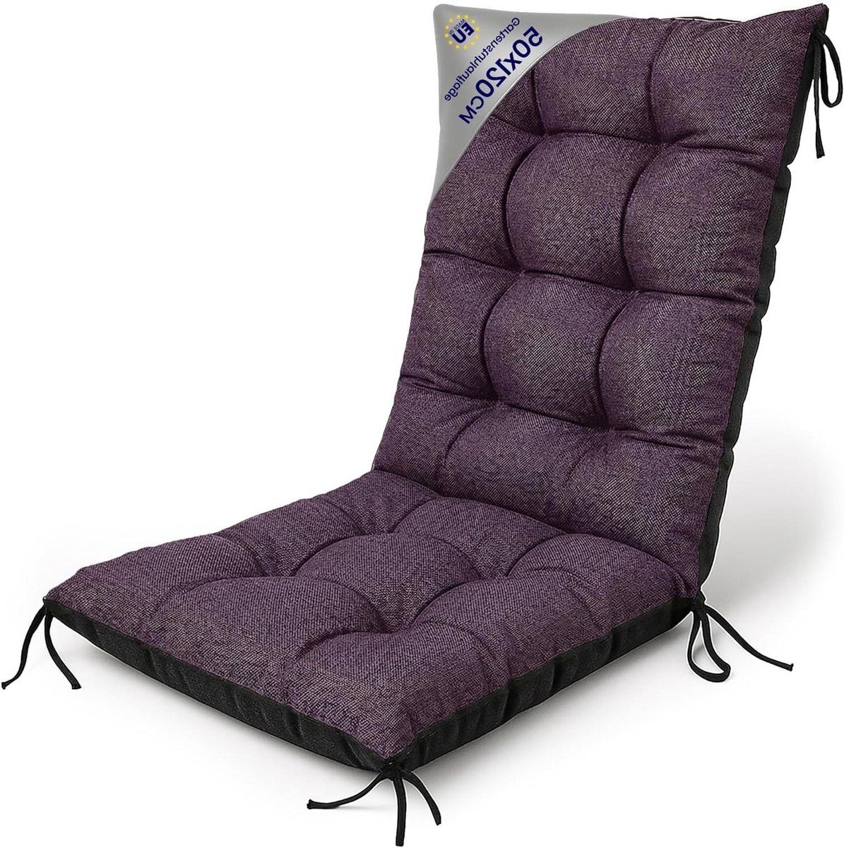 Tuinstoel Kussen - Zitkussen Buiten - Buiten Ontspannen - Waterafstotende Hoes - 50x120 cm - Bordeaux
