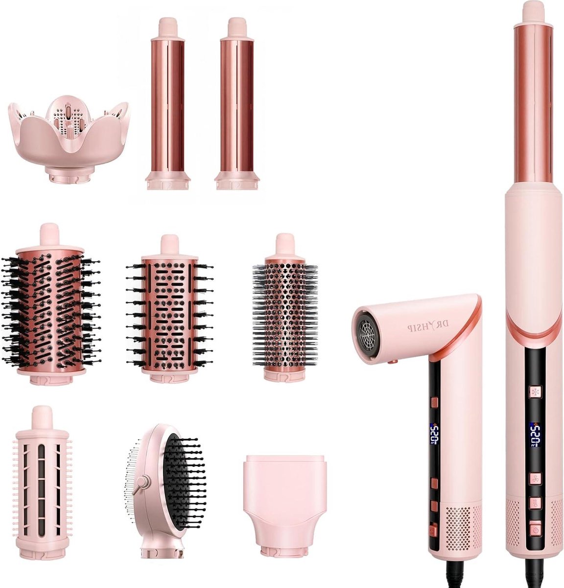 Haarstyling Tool - Multistyler Föhn - Dagelijks Haar Modelleren - 9-in-1 Flexibele Opzetstukken - 1.36 kg - Zwart