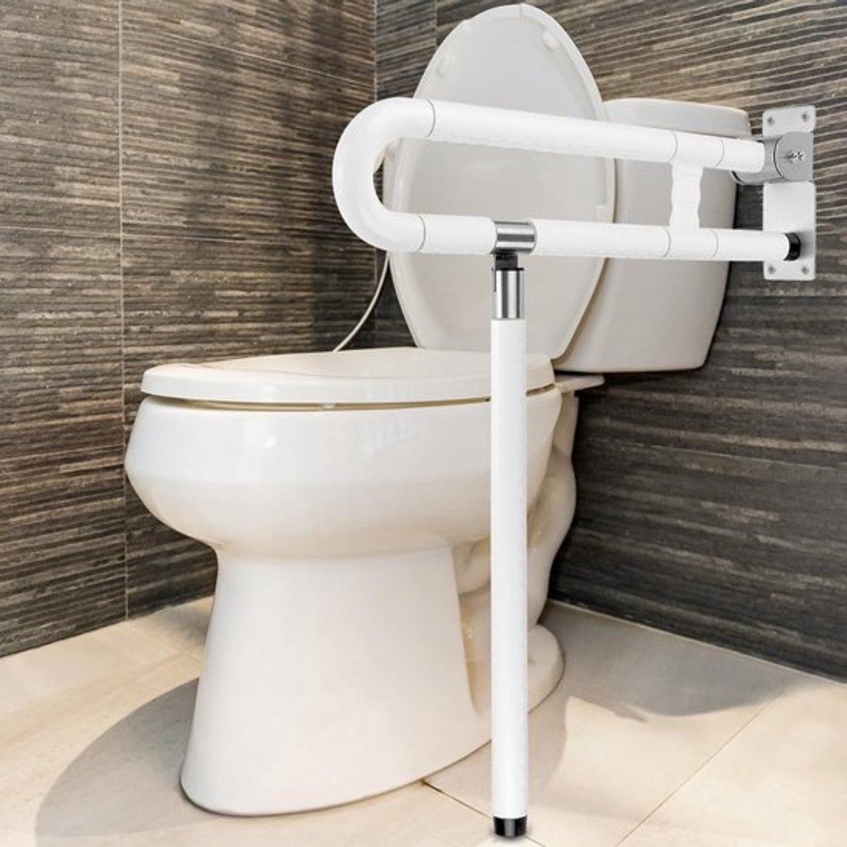 ® Toilethandgreep, Toiletgreep met Verstelbare Poot, Antislip Opvouwbare Badkamer Handgreep, Toilethulpmiddelen voor Ouderen en Gehandicapten