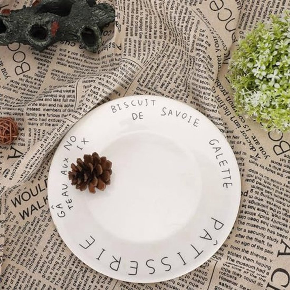stoffen servetten, duurzame fotografie achtergrond stof vintage Engelse krant placemats voor eettafel Photo Studio