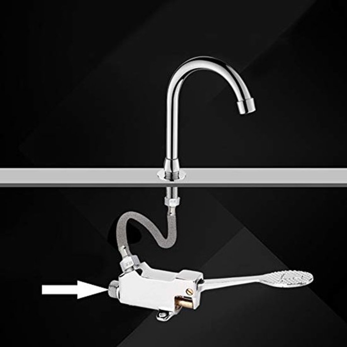 Kraan met Voetpedaal Accessoires, Ventiel Badkamer Wastafelkraan Set Laboratorium Voetpedaal Kraan Thuis Wastafel Kraan Kit