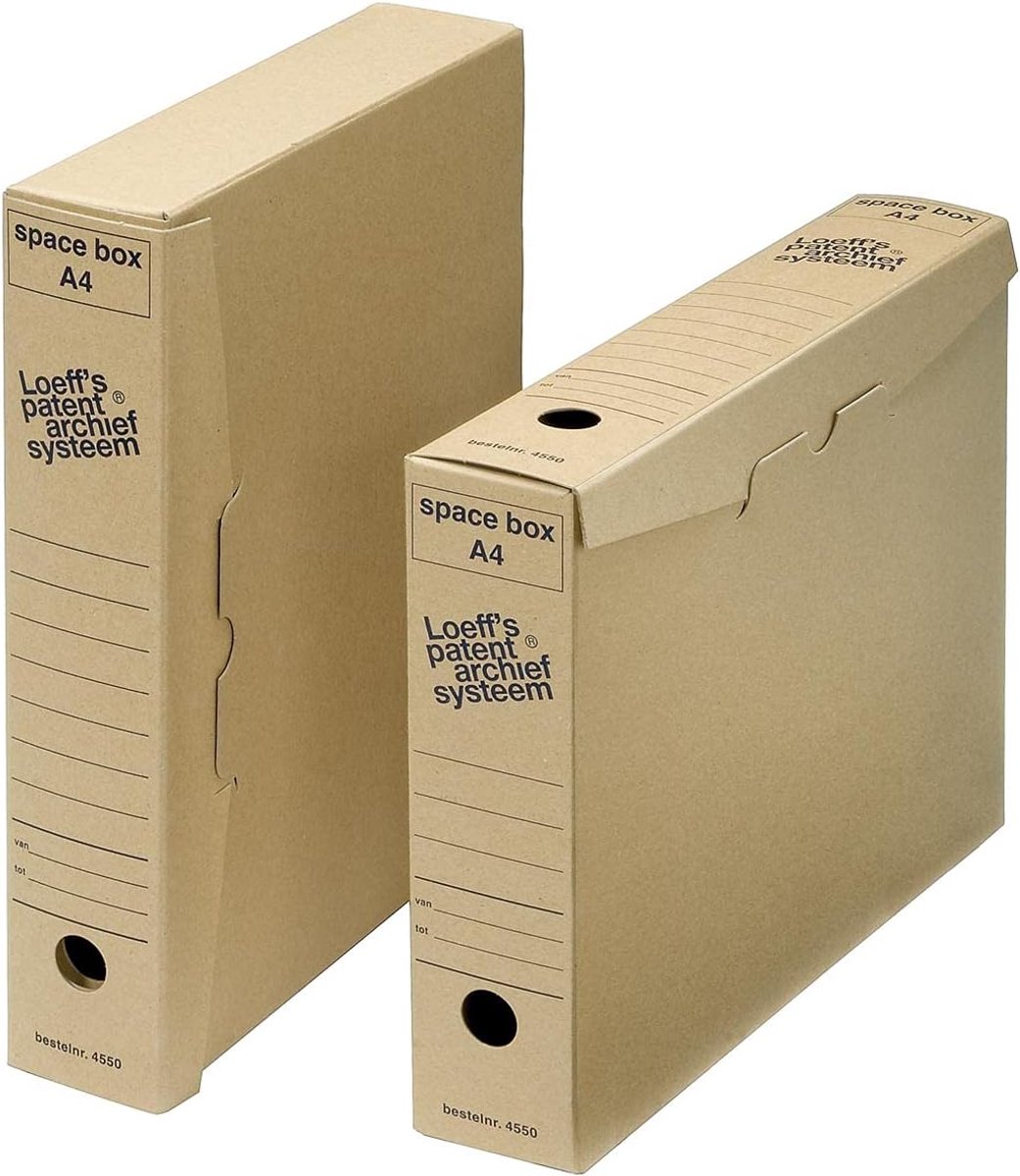 SnelShoppen - Archiefdozen A4 Space Box 320x240x60 mm, 50 stuks, stevige opbergdozen, ideaal voor kantoor, school, thuis, duurzaam en praktisch
