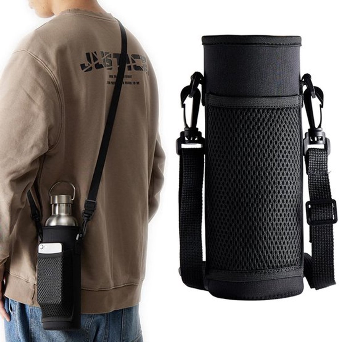 Tactische Fles Houder Militaire Drinkfles Tas voor Buiten Wandelen Kamperen Trekking Verpakking van 1
