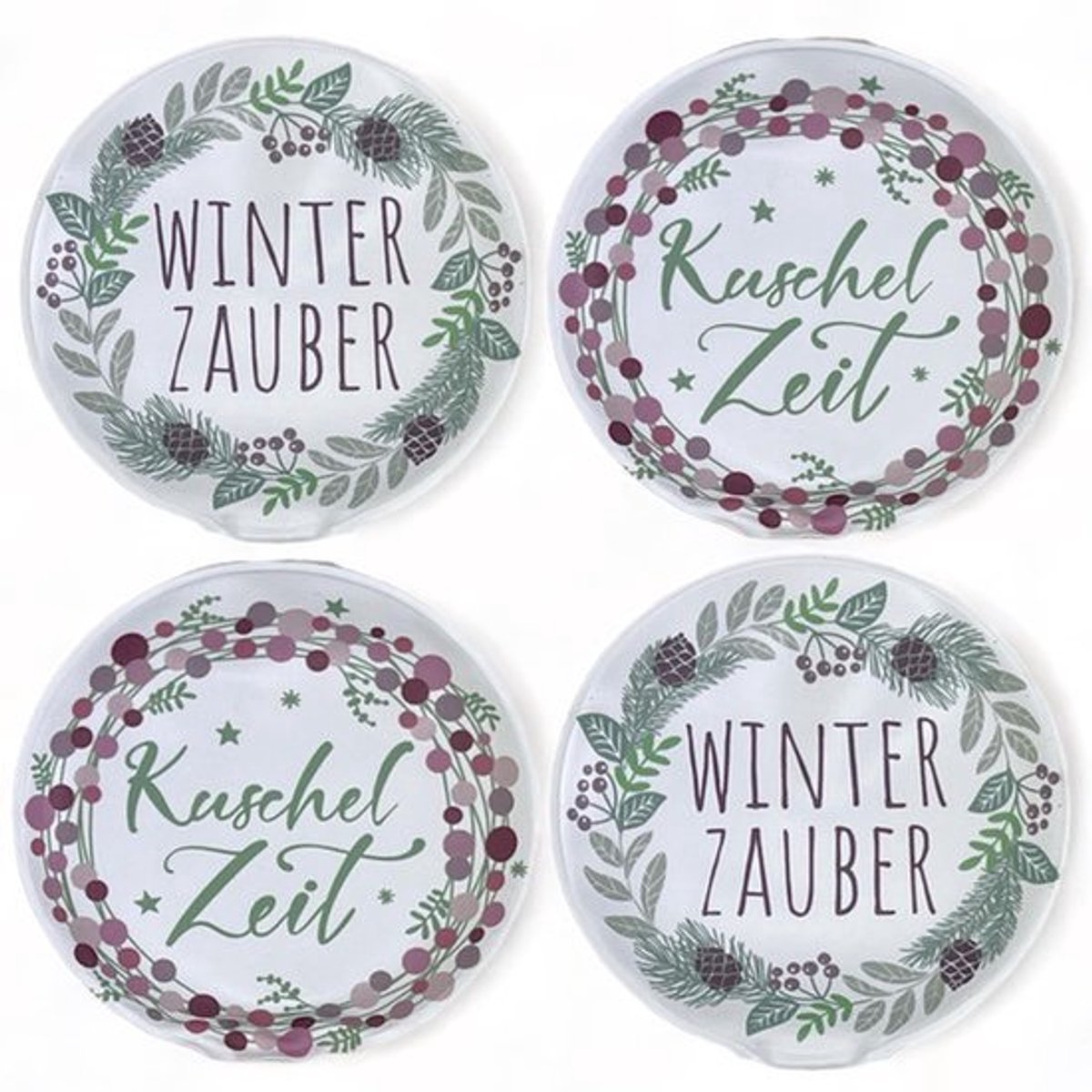Handwarmers Set van 4 - Herbruikbare Warmtezakken met Trendy Motieven