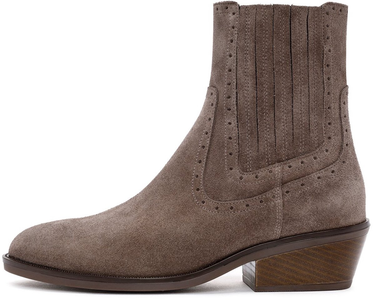 DERIMOD Cowboy Boots Suede Leather Cowboy Boots
