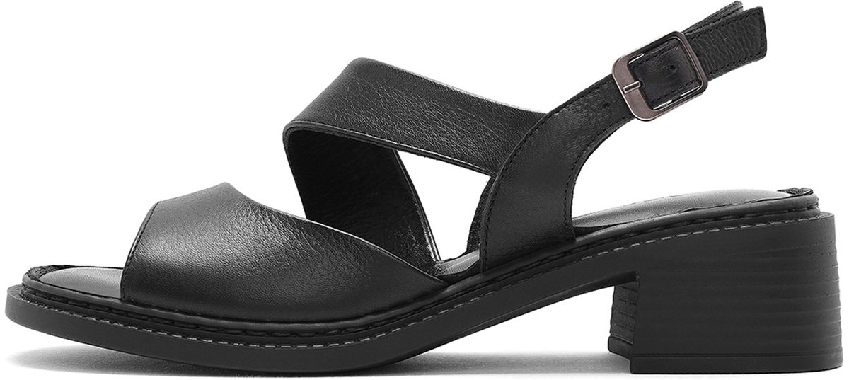 DERIMOD Sandalen Met Middelhoge Hak Leren Mid Heel Sandalen
