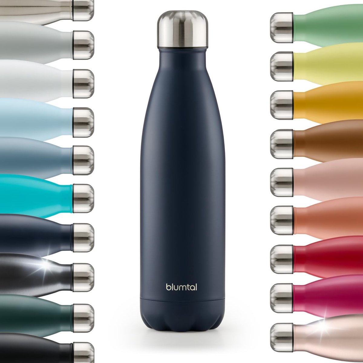 Thijox - Thermosfles 1L - Roestvrijstalen Thermosfles - Waterdichte Herbruikbare Fles - BPA-vrij - Voor Warme en Koude Dranken - Dark Ocean Blue