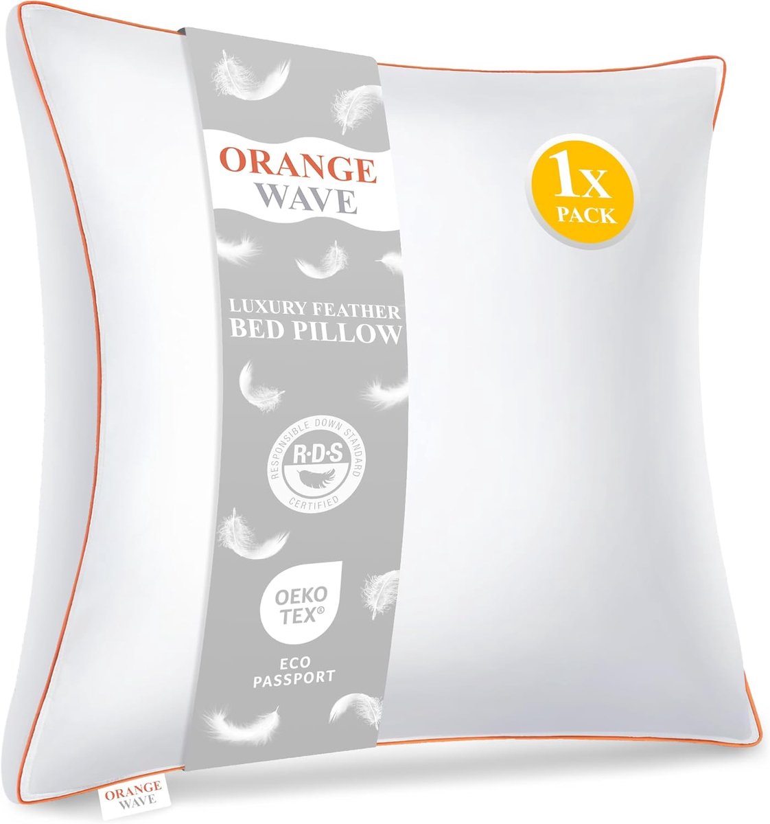 SnelShoppen - Hoofdkussen 60x60 cm - Dons en Veren Kussen in Hotelkwaliteit - Zacht, Ademend, Hypoallergeen, Wasbaar, Öko-Tex Gecertificeerd voor Een