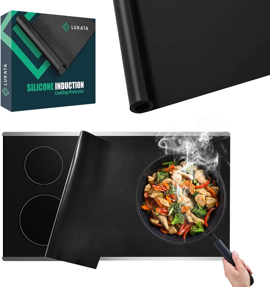 SnelShoppen - Siliconen Inductie Kookplaat Beschermmat (Magnetisch) - Hittebestendig en Krasbescherming voor Keuken - Multifunctionele Siliconen Mat 6