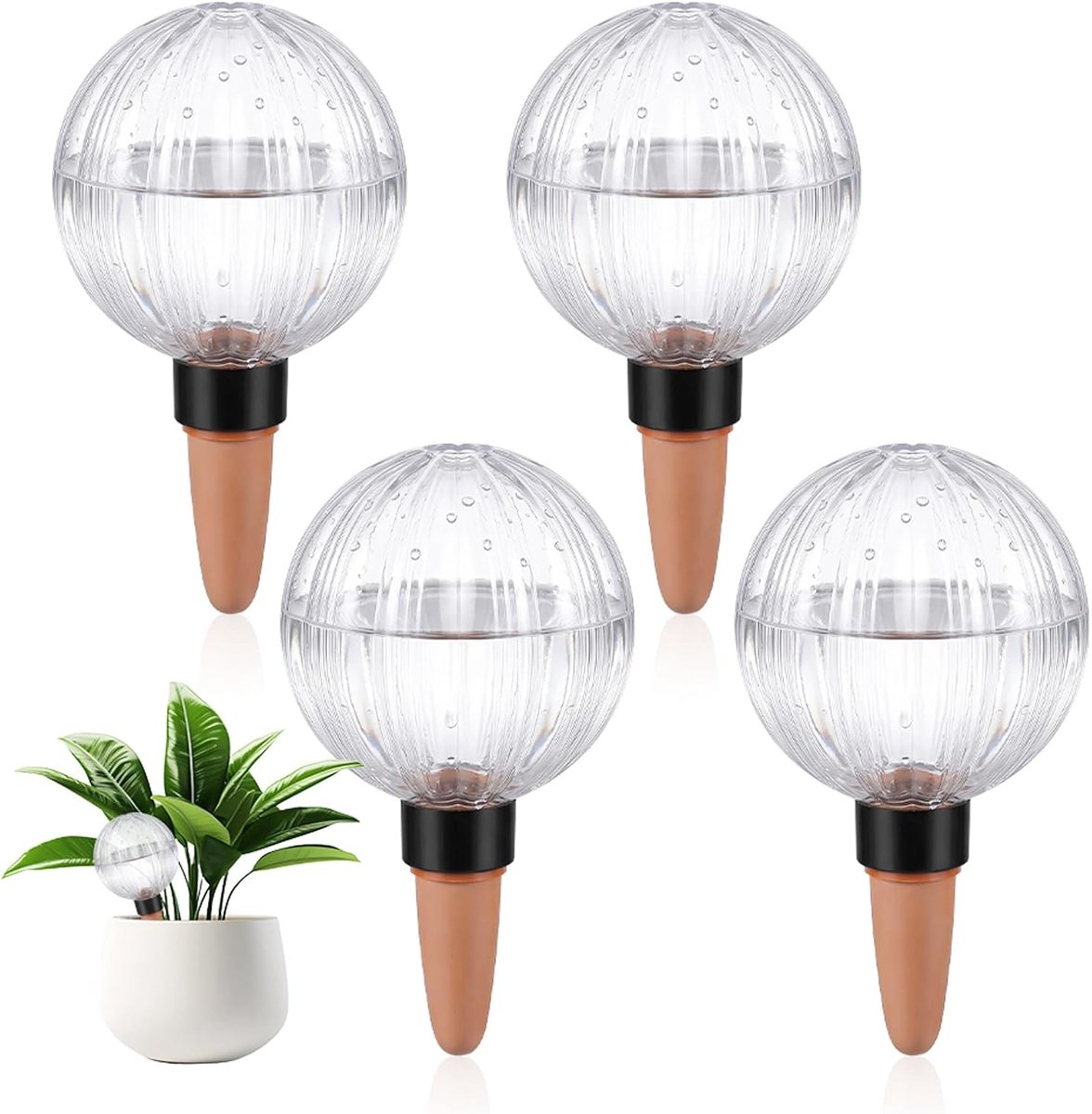 SnelShoppen - Rega-ballen voor Planten, 4 Zelfbewaterende Bloempotten, 500 ml, Gelirrigatie voor Planten, Automatische Irrigatie voor Vakantie, Kantoo