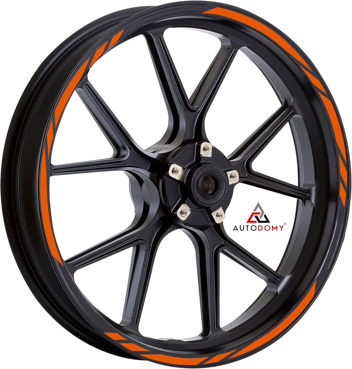 SnelShoppen - Motorfiets Velgstickers Set 15" tot 19" Inch | Weerbestendige Velg Decals | Sportdesign in Oranje | Ideaal voor Customisatie