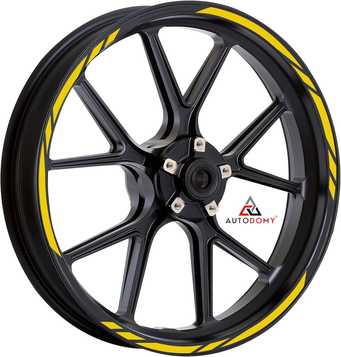 SnelShoppen - Motorfiets Velgstickers Volledige Set voor 15" tot 19" Inch Wielen | Weerbestendige Velg Decals | Geel Sportdesign | Motorfiets Accessoi