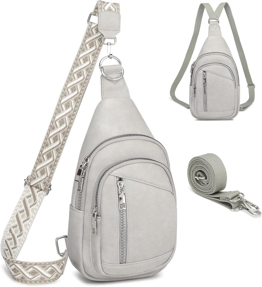 SnelShoppen - Travistar Borsttas Dames - 2-in-1 Rugzak & Schoudertas - PU-Leren Crossbodytas - Anti-Diefstal - Klein & Stijlvol voor Feest, Casual & D
