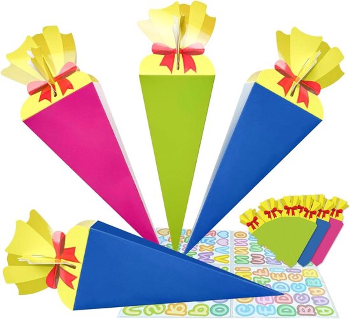 9 stuks creëer je eigen snoepzakken set voor kinderen - knutselen en cadeauverpakking - jongens en meisjes - eerste schooldag plezier