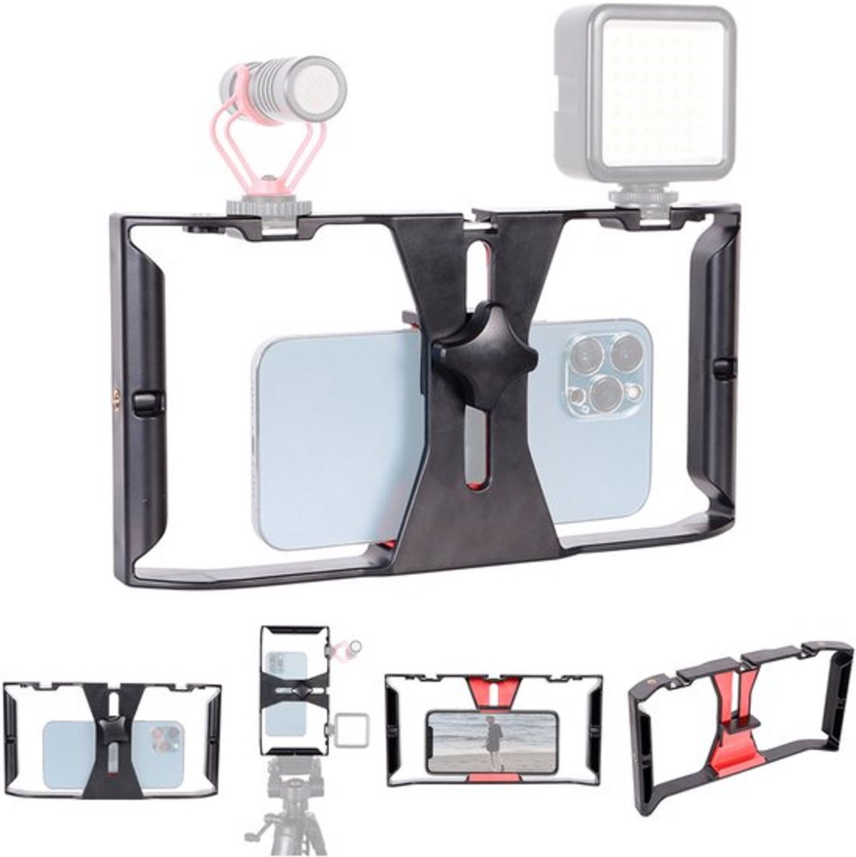 Geschikt voor ABS mobiele telefooninstallatie, videocamerakooi, microfoonmontage, filmstabilisator