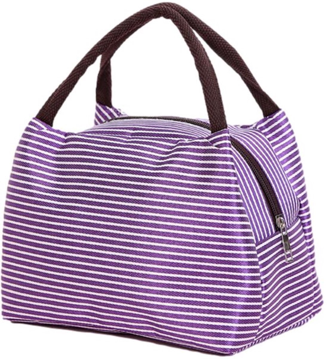 Geïsoleerde lunchtas voor dames, stevig en duurzaam, brede opening, opvouwbaar voor gemakkelijk transport, met binnenvak, waterdicht en geïsoleerd, geschikt voor picknicks en stranduitjes voor volwassenen, paars.