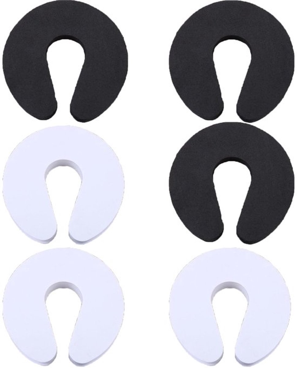 Deur Pinch Guards - Babyveiligheid - Extra zacht schuim - Wit en zwart - Vingerbescherming - Veiligheid voor kinderen - 6 stuks