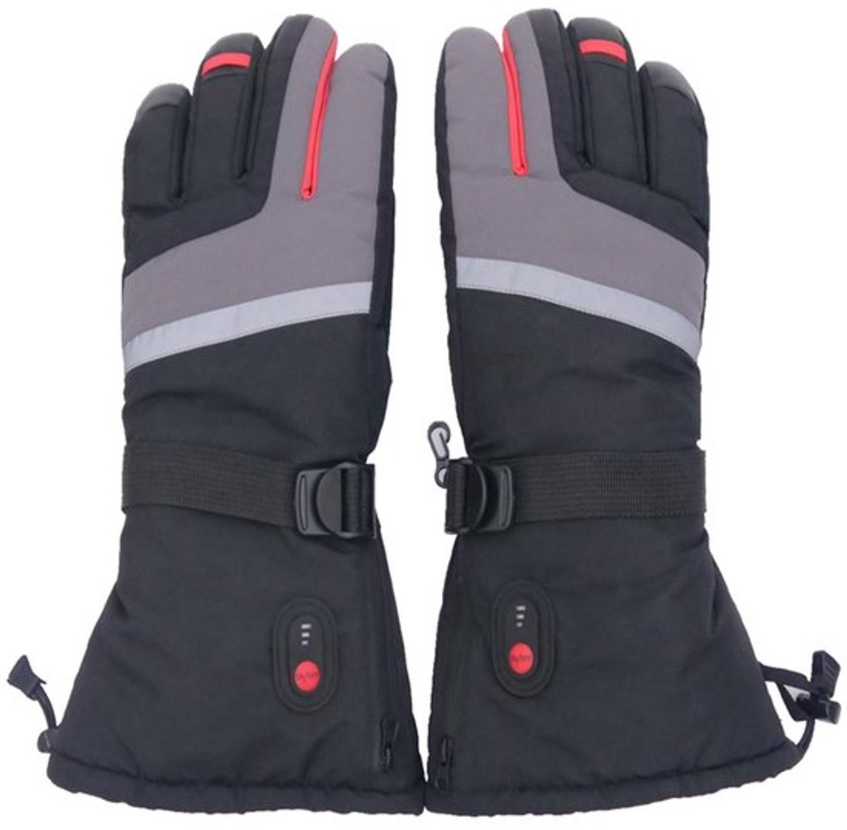 Verwarmde handschoenen voor mannen en vrouwen - elektrische handwarmers, 3 instelbare temperatuurniveaus, volledig vingerontwerp, rug en 5 vingers verwarmd, geschikt voor gebruik in de winter, bijpassende grijze kleur