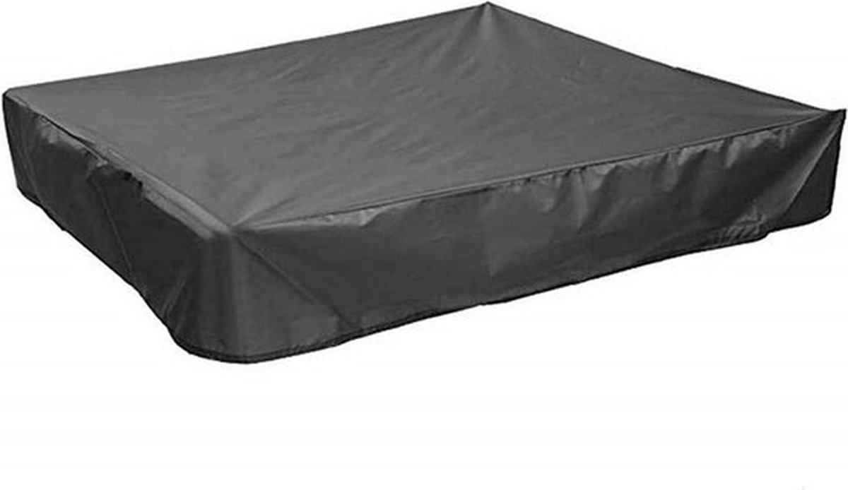 Waterdichte zandbakafdekking - met trekkoord - zwart - 120 x 120 x 20 cm - voor zandbak zwembad terras tuin vierkant - Oxford-doek - waterdicht, winddicht, stofdicht - geschikt ter bescherming van kinderspeelgoed