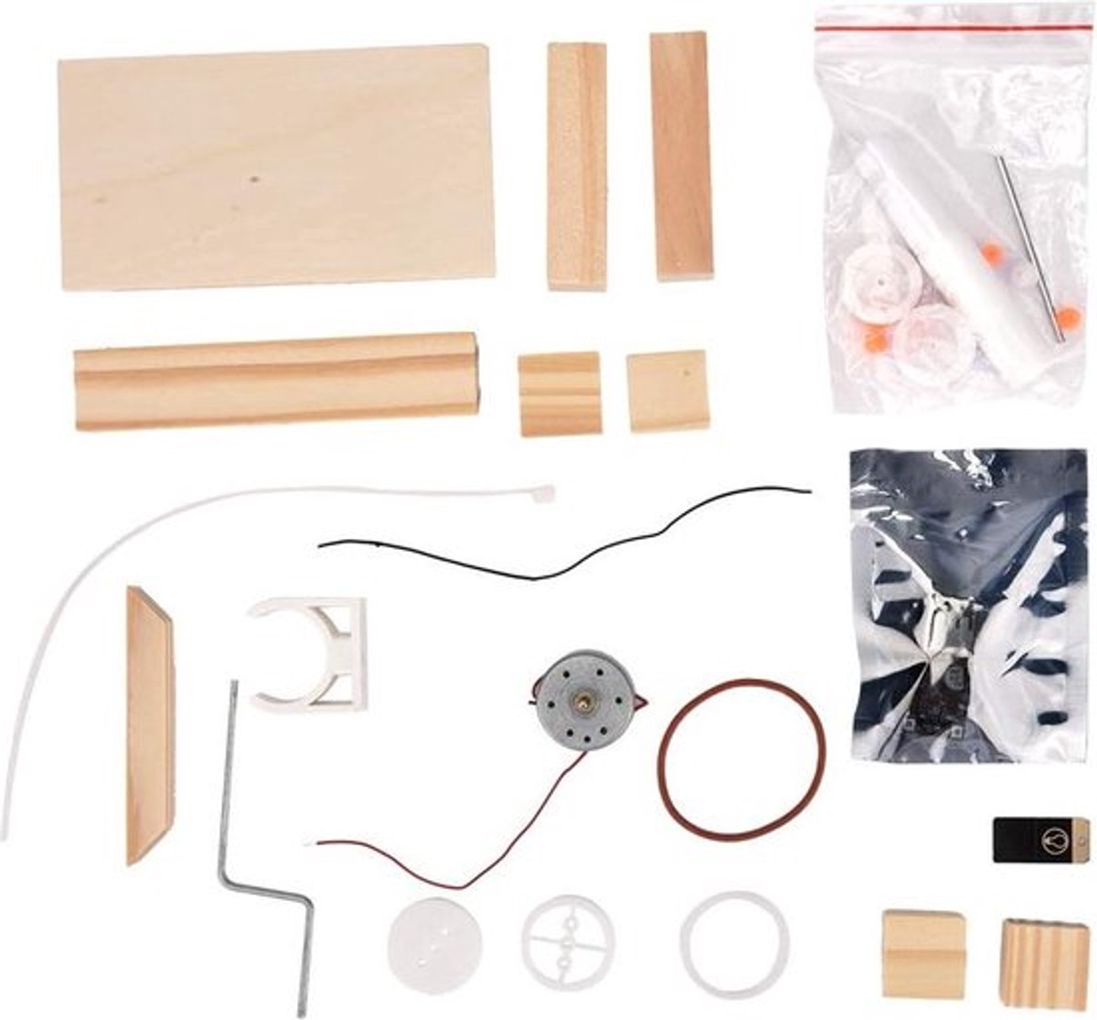 Doe-het-zelf Handgenerator Materiaalset - Handmatige Elektriciteitsgenerator voor Kinderen - Educatief Ambachtelijk Speelgoed.