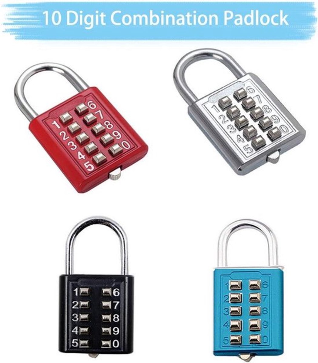 Wachtwoord Hangslot Anti-diefstal Legering 5-Cijferig Combinatieslot voor School Locker Outdoor Poort en Sportscholen Opslag (Blauw)
