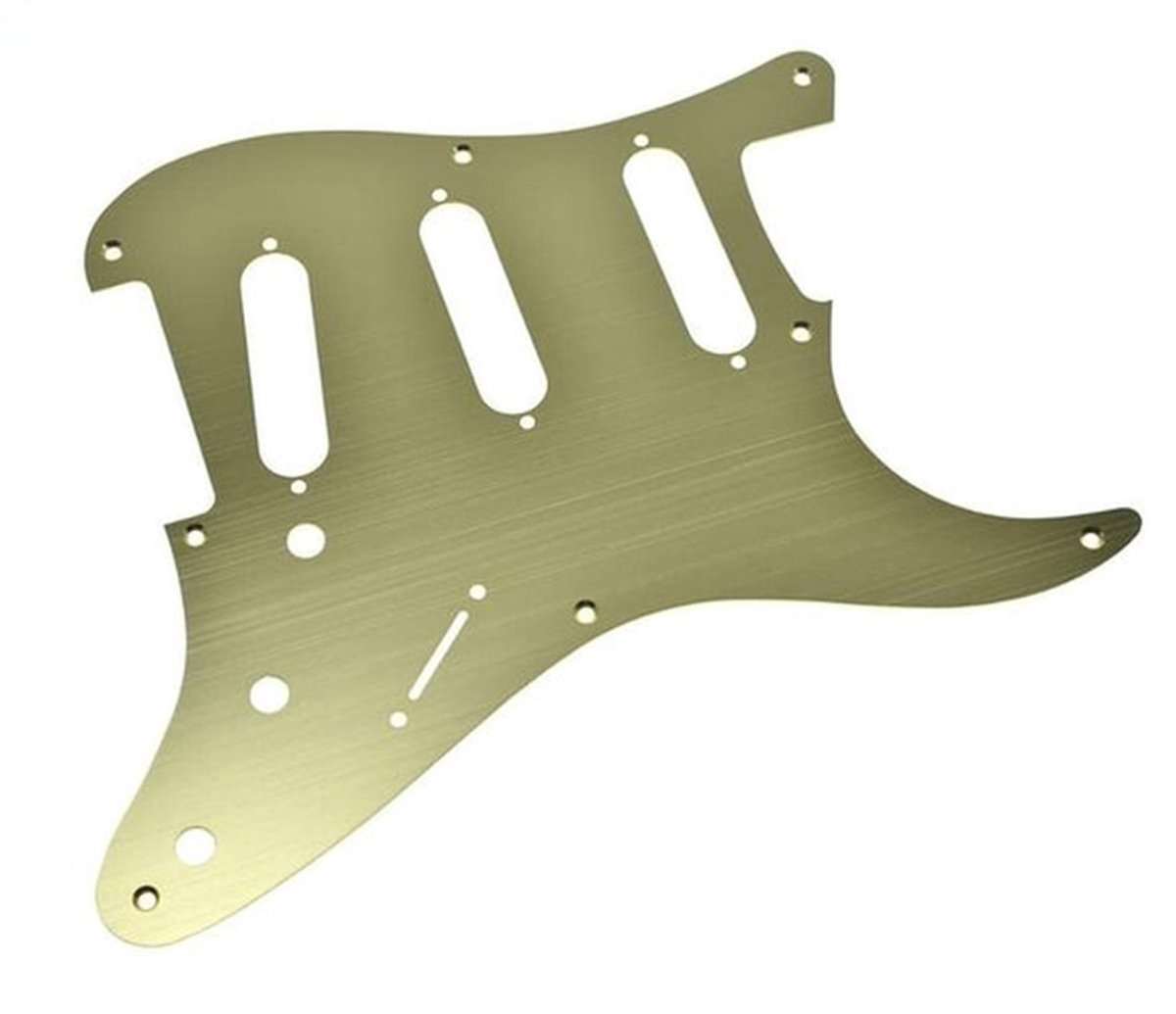 8 Hole Metal Aluminium Anodized Vintage Style Pickguard voor USA/Mexico Stratocaster/Strat Goud