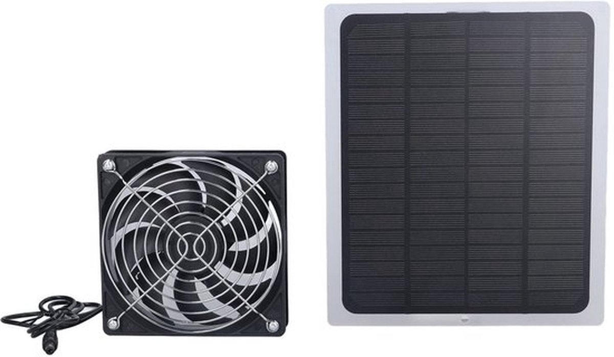 Zonnepaneel Ventilator, 6W Waterdicht Bi-metaal Beschermnet Koeling Ventilatie Zonnepaneel Ventilator Kit Energiebesparing Milieu Bescherming Zonne-uitlaatventilator