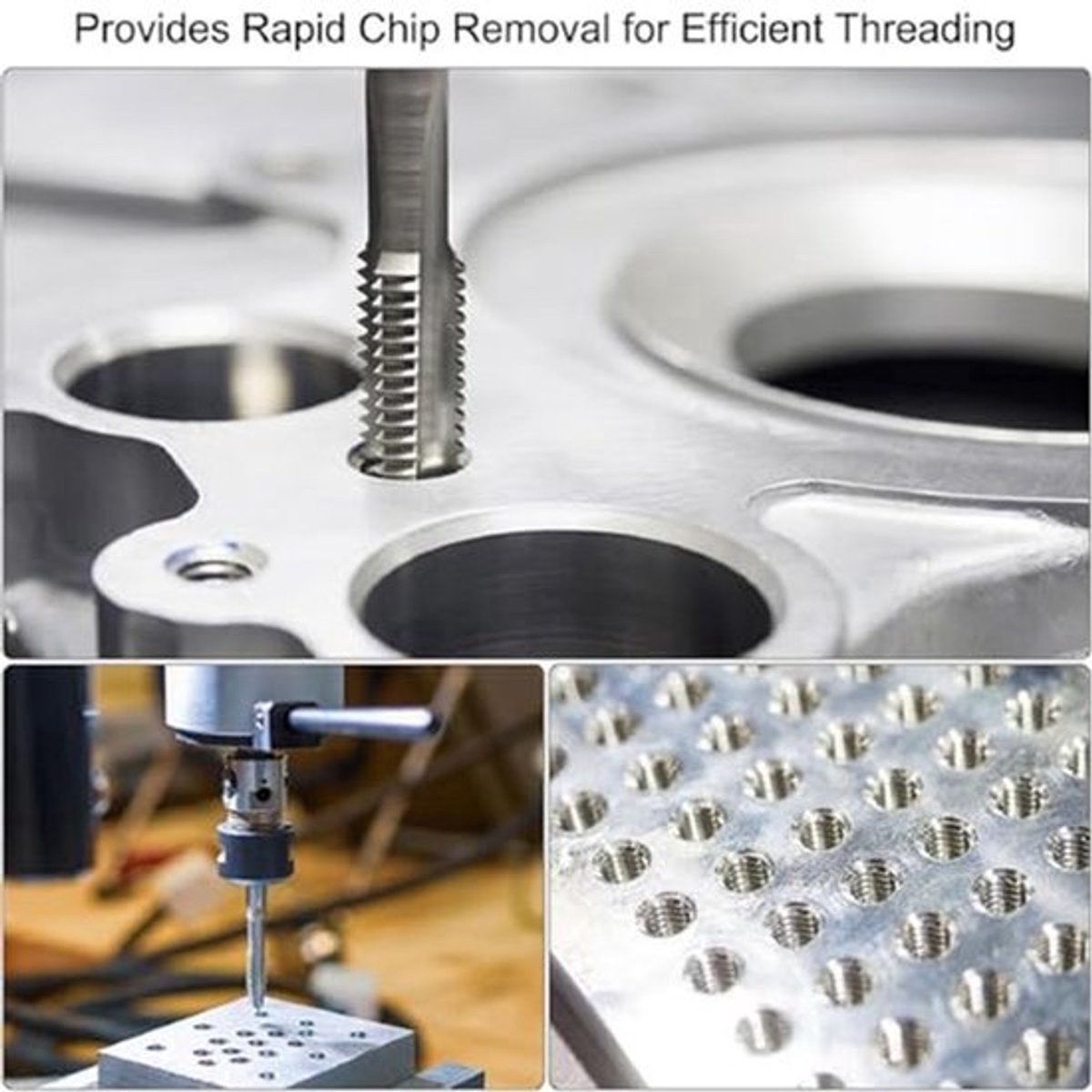 M2.5 Industrieel HSS Conische Plug Tap Rechtsdraaiende Draadboren voor Rechte Lockmachines, Snelle Spanenafvoer