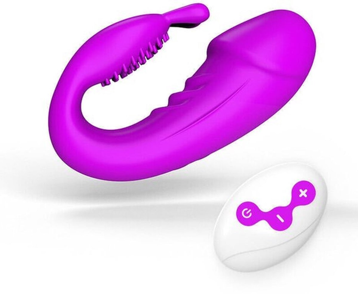 Seks-Dildo-Draagbare-Afstandsbediening-Vibrator-Clitoris-G-Spot-Vibrerend-Slipje-Speelgoed - Paars