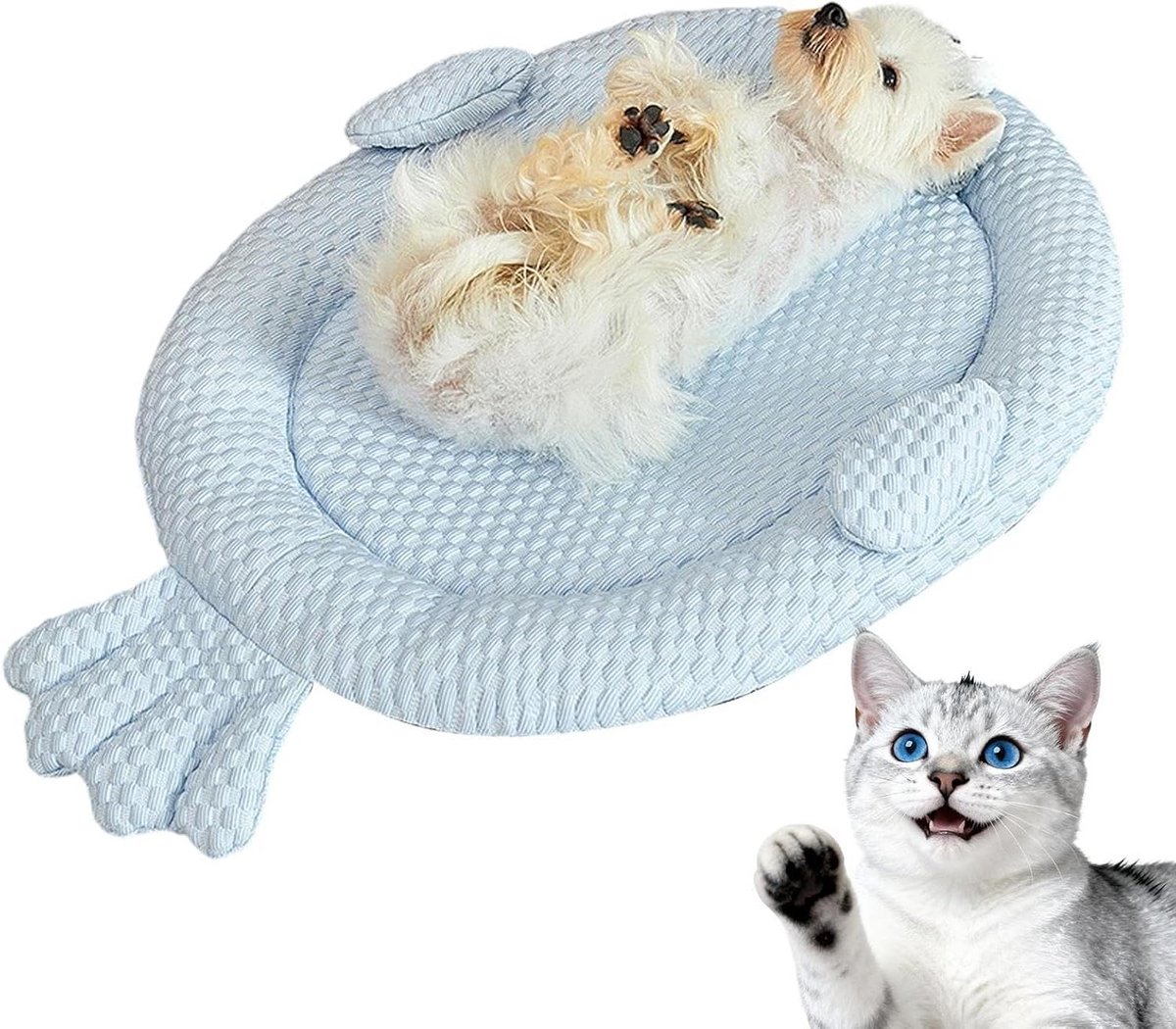 Koelende Kattenbed - Huisdier Mat - Huisdier Koel Houden - Ademende Stof - 42 x 28 cm - Enkel Attribuut