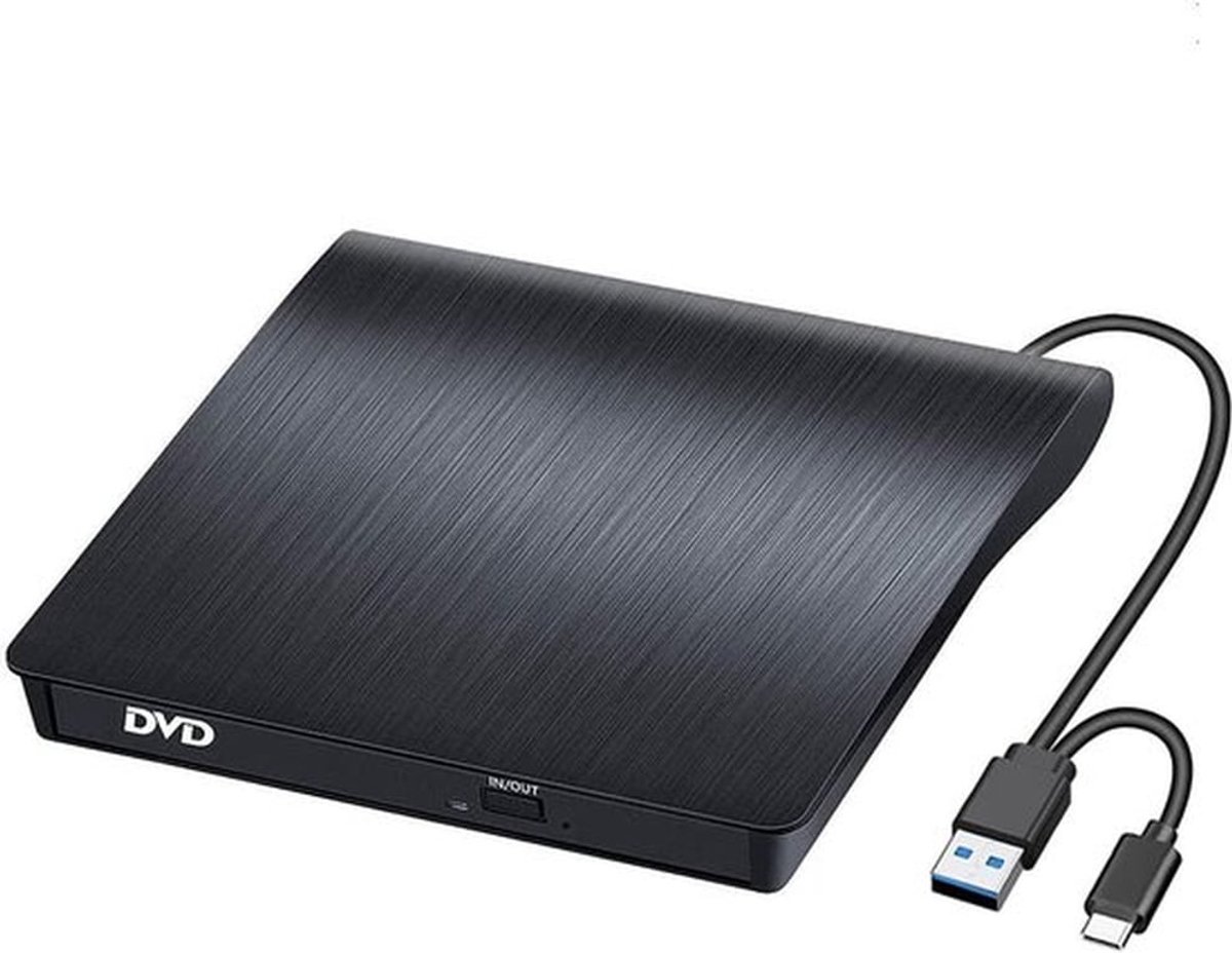 Externe cd/dvd-drive, USB 3.0, type-C, cd-dvd-brander, draagbaar, optische drive, dvd, rewriter, DVD/CD-RW, plug and play Geschikt Geschikt voor laptop, desktop, Windows 7/8/10/11, Linux, Vista, Mac OS, MacBook