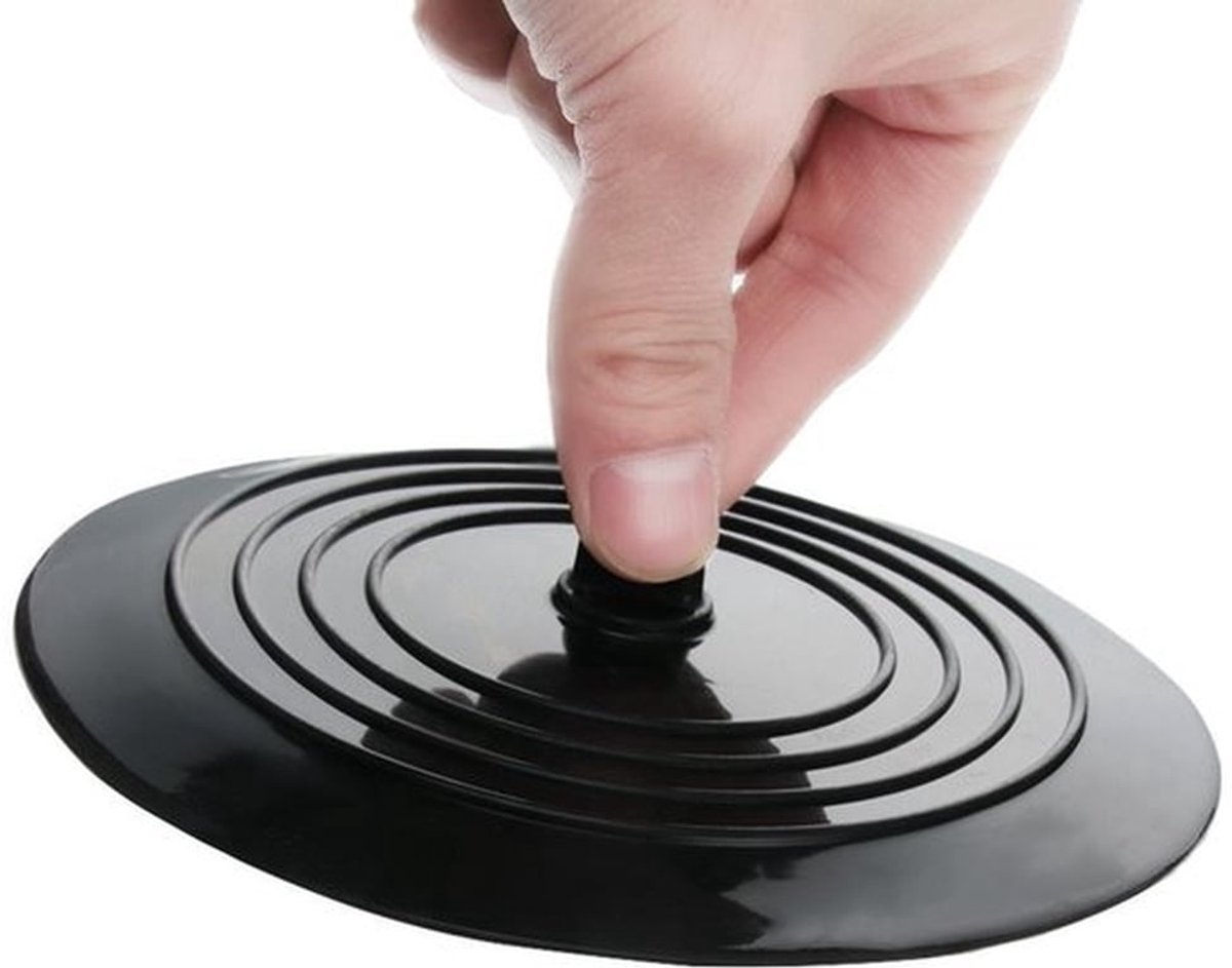 Universele Badstop - Gootsteen Stop Universeel - Afvoerstop - Badstop Met Hand - Afvoerpluggen - Afvoerstop Voor Bad - Wastafel Badplug - Gootsteenstop - Voor Gootsteen Spoelbak Bad Douchebak Keuken Wasbak Badkuip Aanrecht - zwart