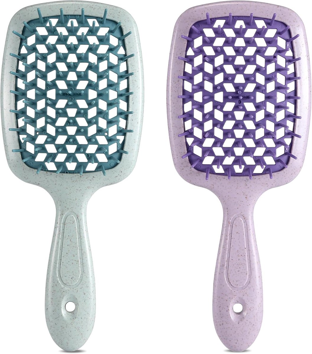 Thijox - Haarborstel 2-pack, Ontwarren Haarborstel voor Vrouwen, Mannen en Kinderen, Geschikt voor Nat en Droog Haar, Gladmakend en Masserend, Duurzaa